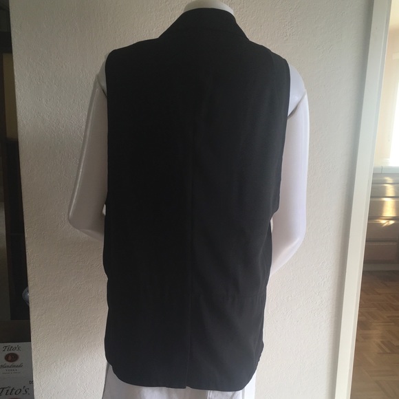 G/F Poly Black Open Front Vest Sz L - Picture 3 of 8